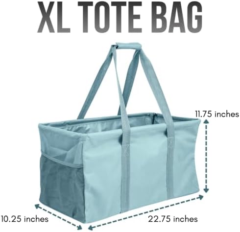 Extra Large Utility Tote Bag - Oversized Collapsible Beach Bag - Light Blue - Image 4