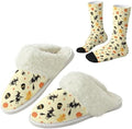 Fuzzy Slippers for Women Washable Cotton Slippers with Crew Socks by Unknown