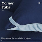 HYLEORY Comforters Queen Size - All Season Down Alternative Duvet Insert, Cooling Quilted Bed Comforter with Corner Tabs,Machine Washable, Reversible Navy/Light Blue, 88x88 Inch - Image 3