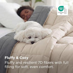 Bedsure Oversized King Comforter - Duvet Insert Bedding Quilted Beige/Grey - Image 3