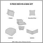 Madison Park Essentials Queen Comforter Set, Floral Bed in a Bag Purple 9PC - Image 5