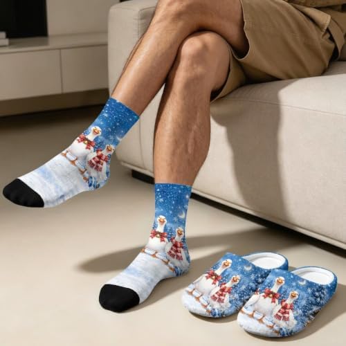 Jeiento Fuzzy Slippers and Sock Set Women's Warm Cozy Memory Foam House Shoes Soft Slip-on Slides - Image 4