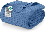 Utopia Bedding 100% Cotton Waffle Blanket King Size Wedgewood, 90x108 Inch by UTOPIABEDDING
