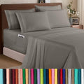Elegant Comfort 1500 Premium Quality 6-Piece Bed Sheet Set - 18-24 Inch Extra Deep Pocket, Smart Storage Pockets, Wrinkle Free Ultra Soft 6PC Extra Deep Pocket Sheets, King, Gray by ELEGANTCOMFORT