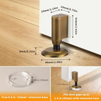 3 Pack Magnetic Door Stopper, Retractable Magnet Floor Door Stop with 0.4 in (10mm) Extension Base, Adhesive Door Magnetic Catch, Door Holder for Gaps Up to 1.4 in (35mm), Brushed Antique Brass BAB-3 - Image 2