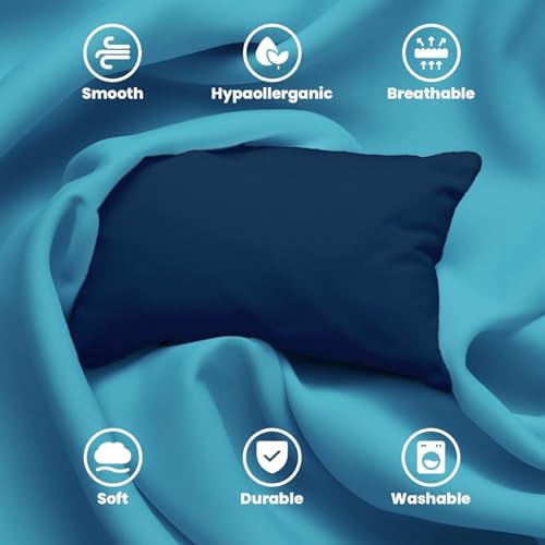 Avalon Bedding Pillow Cases Standard Size Navy Blue Pillow Cases Set of 24 Cotton Blend 200 TC Soft & Breathable Perfect for Home & Hospital, Hotel Quality Queen Pillow Protectors 30x20 Inches - Image 3
