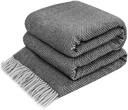 LYHome Merino Wool Blanket, Warm & Soft Throw for Bed & Couch, 55 x 79 in by LYHome