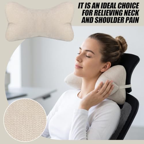 AceOrbit Dog Bone Shaped Travel Neck Pillow with Removable Cover,Beige - Image 3