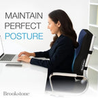 Brookstone BK1172 - Luxurious Back Support Pillow for Office Chairs and Cars, Lumbar Cushion with Premium Grade Memory Foam with Cooling Gel, Soft Plush Cover - Image 3