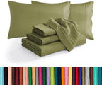 Elegant Comfort Luxury Soft 1500 Premium Hotel Quality Microfiber Wrinkle and Fade Resistant Cozy 6-Piece Bedding Set, Easy All Around Elastic Fitted Sheet, Deep Pocket, Queen, Sage/Green by ELEGANTCOMFORT
