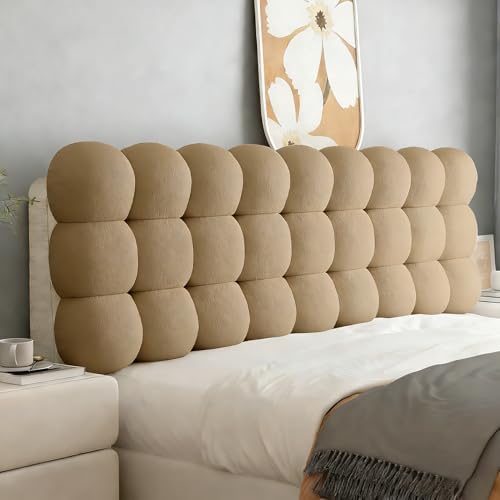 Upholstered Headboard Bed Queen Reading Pillows for Headboard Resting Support Bolster Cushion for Sitting in Bed, Snowball Padded Foldable Backrest for Bedroom Living Room, Khaki 63x24x8 Inch by Unknown
