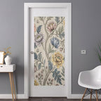 Window Privacy Film Frosted, Vintage Garden Flower Non-Adhesive Static Cling Window Tint, Rustic Floral Leaf Pastoral Beige Insulated Windows Frosted Films for Living Room, 35.4 x 78.7 Inches - Image 3