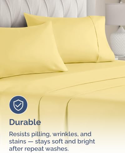Standard Pillow Cases - 8 Pack Soft Pillowcase Covers - 20" x 26" (Yellow) - Image 4