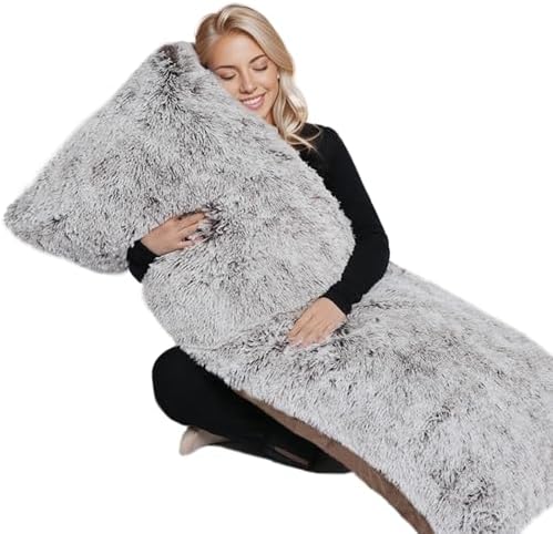 ZonLi Fluffy Body Pillow, Full Body Pillows for Adults, Long Pillow for Sleeping with Removable Cover and Adjustable Filling for Side Sleeper & Pregnancy, Large and Firm, Machine Washable (Coffee) by Zonli