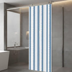 Window Privacy Film Frosted, Blue Striped Static Cling Door Window Covering, Farmhouse Vertical Stripes Geometric UV Blocking Windows Film for Office, Hotel, Bedroom, 29.5 x 78.7 Inches - Image 5