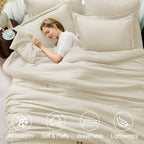 FUANNA Twin Comforter Set 5 Pieces, Luxury Bed in a Bag Soft Bedding Sets - Image 3