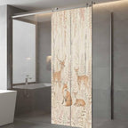 Window Privacy Film Frosted, Thanksgiving Fall Static Cling Door Window Covering, Farmhouse Deer Fox Orange Leaves Vines UV Blocking Windows Film for Office, Hotel, Bedroom, 29.5 x 78.7 Inches - Image 5