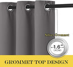 NICETOWN Blackout Sliding Glass Door Curtain 144 inches Long, Grommet Thermal Insulated Light & Heat Blocking Curtain & Drape Window Treatment for Sliding Glass Door, Grey, W100 x L144, 1 Panel - Image 3