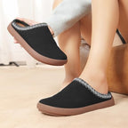 UBFEN Womens 100% Genuine Suede Mules Arch Support Indoor Outdoor Slippers - Image 2