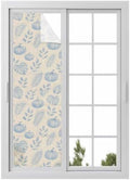 Window Privacy Film Frosted, Blue Pumpkins Fall Reusable Static Cling Window Tints, Thanksgiving Tropical Palm Rustic Heat Control Windows Films for Offices, Balcony, 29.5 x 118 Inches by Unknown