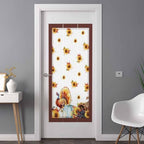 Window Privacy Film Frosted, Thanksgiving Fall Non-Adhesive Static Cling Window Tint, Turkey Sunflowers Pumpkin Brown Striped Insulated Windows Frosted Films for Living Room, 35.4 x 78.7 Inches - Image 3
