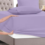 Mocassi Queen Size 4-Piece Bed Sheet Set - 1800 Premium Hotel Quality Microfiber 18-24 Inches Extra Deep Pocket Fitted Sheet- Luxury Soft, Breathable, Wrinkle, and Fade Resistant, Lavender - Image 5