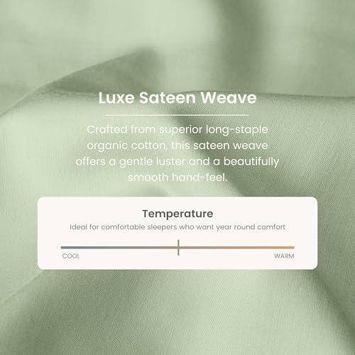 Bioweaves 100% Organic Cotton Body Pillow Cover for Body Pillowcases 300 Thread Count Soft Sateen Weave GOTS Certified with Zipped Closure - 21" x 54", Pastel Green (Pack of 2) - Image 5
