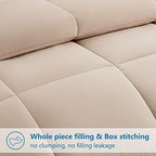 EASELAND Full Size Down Alternative Comforter, Beige, 82x86 Inches - Image 3