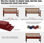 Outdoor Bench Cushion Waterproof with Memory Foam,Patio Bench Cushions for Outdoor/Indoor Furniture Porch Swing Cushion with Handle and Adjustable Strap,Burgundy Red,42x18 Inch - Image 6
