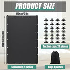 Tegeme 1 Pack Portable Blackout Travel Curtains 51" W x 118" L Black Adjustable Blackout Window Covers with Suction Cups No Drill Black Out Window Shade Light Blocker for RV Bedroom Nursery Dorm Use - Image 2