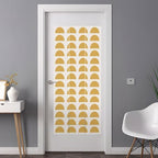 Window Privacy Film Frosted, Yellow Boho Non-Adhesive Static Cling Window Tint, Middle Century Geometric Abstract Art Insulated Windows Frosted Films for Living Room, 35.4 x 78.7 Inches - Image 3