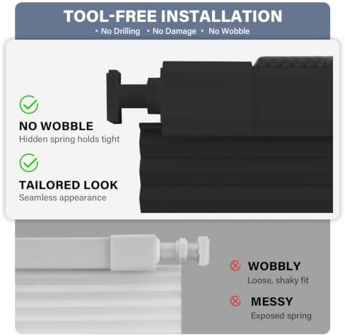 AOSKY No Drill Cordless Blackout Cellular Shades, 19" W x 64" H, Black - Image 5