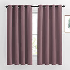 NICETOWN Bedroom Curtains 63 inch Length 2 Panels - Grommet Top Blackout Room Darkening Sound Reduction Cold & Heat Reducing Privacy Thermal Drapes for Living Room, Dry Rose, W52 x L63 by NICETOWN