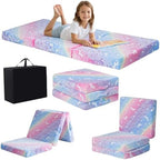 MeMoreCool Glow Rainbow Unicorn Foldable Floor Mattress Kids, 63x26 Inch by MeMoreCool