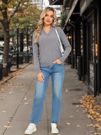 100% Merino Wool Sweater for Women, V Neck Shawl Collar Pullover - Image 3