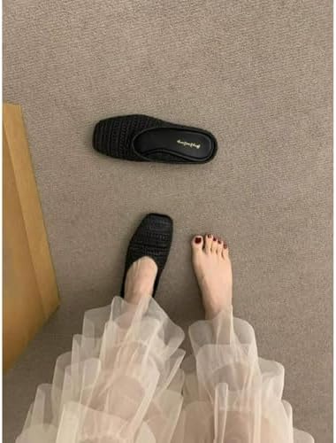 Elegant Bohemian Crochet Mules for Women, Breathable Hollow-Out Woven Knit Flats, Pointed Toe Summer Beach Sandals, Lightweight Slip-on Loafers for Travel & Daily Wear - Image 3