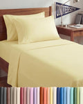 Twin XL 4 Piece Sheet Set - College Dorm Room Essentials - Butter Yellow by CGKUnlimited