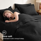 Love's cabin Quilts for Queen Bedspreads, 7 Pieces Bed in a Bag, Black - Image 5