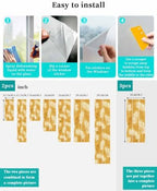 Window Privacy Film Frosted, Fall Orange Botanical Static Cling Door Window Covering, Summer Palm Leaves Foliage Tropical UV Blocking Windows Film for Office, Hotel, Bedroom, 29.5 x 78.7 Inches - Image 4