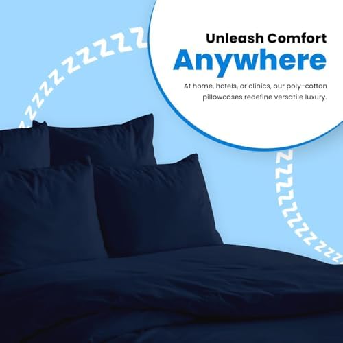 Avalon Bedding Pillow Cases Standard Size Navy Blue Pillow Cases Set of 24 Cotton Blend 200 TC Soft & Breathable Perfect for Home & Hospital, Hotel Quality Queen Pillow Protectors 30x20 Inches - Image 7