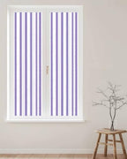 Window Privacy Film Frosted, Purple Striped Reusable Static Cling Window Tints, Farmhouse Vertical Stripes Geometric Heat Control Windows Films for Offices, Balcony, 29.5 x 118 Inches - Image 2