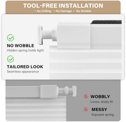 AOSKY No Drill Cordless Light Filtering Cellular Shade 34.5"W x 64"H White - Image 4