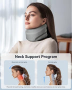 Neck Brace Cervical Collar - Neck Support Brace for Sleeping, Soft Foam Wraps Keep Vertebrae Stable and Aligned for Relief of Cervical Spine Pressure Gray Large(15.8-18.1 Inch) - Image 2