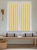 Window Privacy Film Frosted, Yellow Brown Striped Reusable Static Cling Window Tints, Modern Farmhouse Vertical Stripes Heat Control Windows Films for Offices, Balcony, 29.5 x 118 Inches - Image 5
