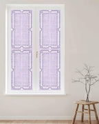 Window Privacy Film Frosted, Lavender Purple Botanical Reusable Static Cling Window Tints, Vintage Florals Geometric Minimalist Heat Control Windows Films for Offices, Balcony, 29.5 x 118 Inches - Image 2