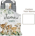 Personalized Toddler Nap Mat for Boys, Custom Name Kids Sleeping Mat for Preschool, Daycare Cot Nap Mat with Corner Straps, Roll-Up Slumber Mat with Soft Blanket & Pillow - Image 7