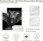 Gothic Owl Blanket Dark Aesthetic Sherpa Throw for Couch Living Room Decor, Mystical Animal Design, 50x60 Inches Soft Fuzzy Cozy Animal Black Blanket for Home Styling - Image 7