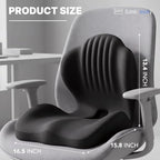 Ergonomic Seat Cushion with L-Shaped Design for Office Chair (Black) - Image 2