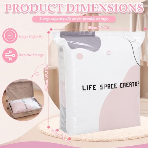 Aliceset 6 Pcs No Pump Vacuum Storage Bags Large Press Compression Bags Cube Compression Space Organizer Bag for Jumbo Clothes Bedding Comforters(31.5 x 39.37 x 12.6 Inch) - Image 4