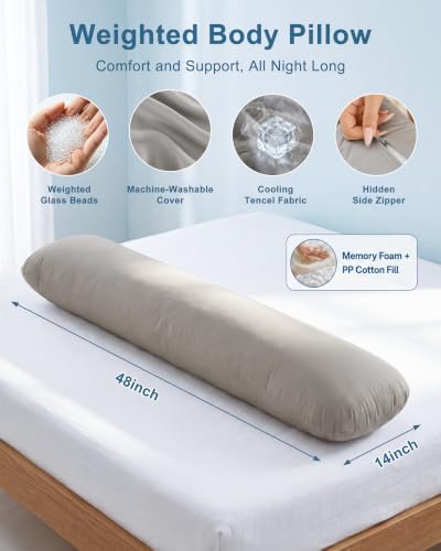 YZ HOME Weighted Body Pillow 8lbs Cooling Body Pillow (48" x 14") - Image 4